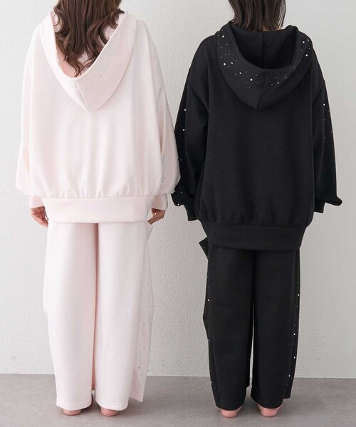 Belle Charme(ベルシャルム)の「【Belle Charme】Twinkle Wide Sweart Pants(スウェットパンツ・レディース・チャコールグレー/ブラック/ピンク・LARGE/MEDIUM)」の5枚目の写真
