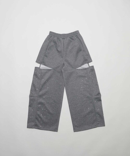 Belle Charme(ベルシャルム)の「【Belle Charme】Twinkle Wide Sweart Pants(スウェットパンツ・レディース・チャコールグレー/ブラック/ピンク・LARGE/MEDIUM)」の6枚目の写真