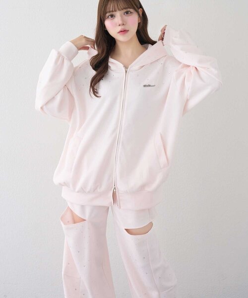 Belle Charme(ベルシャルム)の「【Belle Charme】Twinkle Wide Sweart Pants(スウェットパンツ・レディース・チャコールグレー/ブラック/ピンク・LARGE/MEDIUM)」の13枚目の写真
