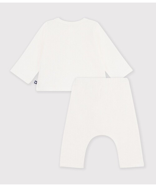 PETIT BATEAU(プチバトー)の「サーマルベビー2点セット(カーディガン/ボレロ・キッズ・オフホワイト・12MONTH/18MONTH/6MONTH)」の3枚目の写真