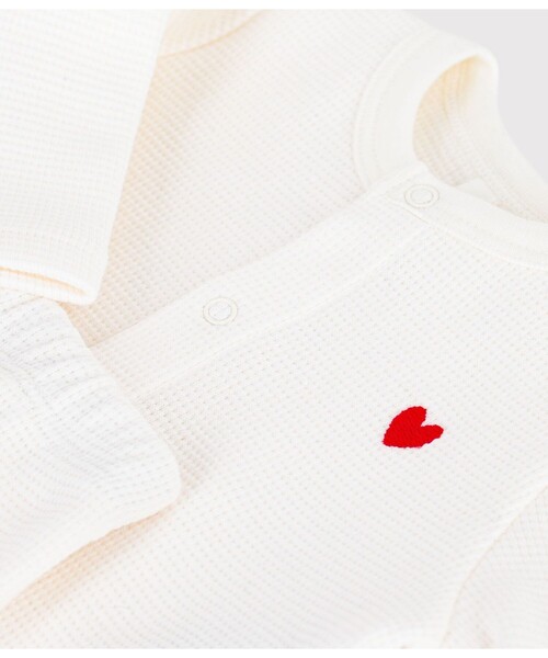 PETIT BATEAU(プチバトー)の「サーマルベビー2点セット(カーディガン/ボレロ・キッズ・オフホワイト・12MONTH/18MONTH/6MONTH)」の4枚目の写真