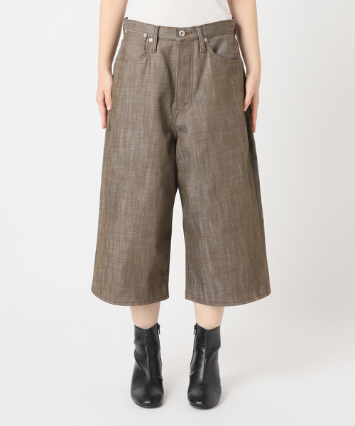 KURO(クロ)の「KURO 別注 WIDE SPREAD CROPPED デニムパンツ(デニムパンツ・レディース・ブラウン/ブラック・LARGE/MEDIUM)」の6枚目の写真