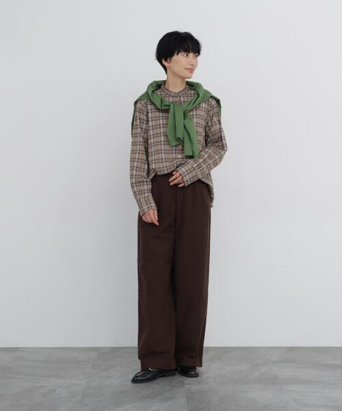 human woman（ヒューマンウーマン）の「ポンチカーディガン（カーディガン/ボレロ・レディース・グリーン/ベージュ系その他2/ネイビー・MEDIUM）」の9枚目の写真