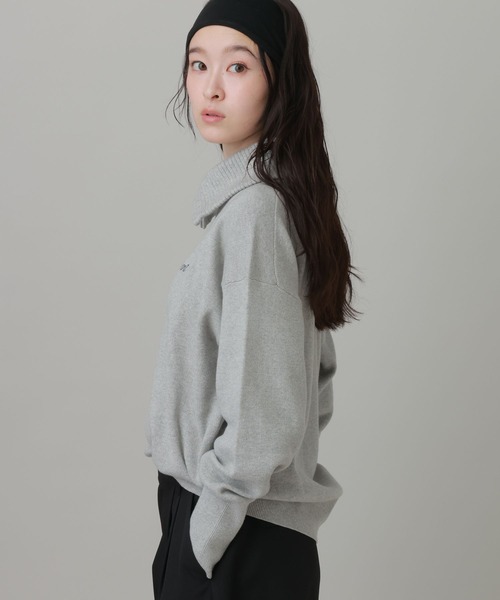 LAKOLE(ラコレ)の「ロゴシシュウハーフZIPプルオーバー / 855390(ニット/セーター・レディース・ブラック/グレー/ボルドー・FREE)」の13枚目の写真