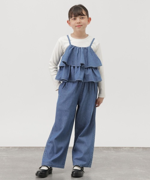 GLOBAL WORK(グローバルワーク)の「トクトクデニム3set長袖/1063438(サロペット/オーバーオール・キッズ・ブラック/ブルー/サックスブルー・160cm/140cm/150cm/130cm)」の21枚目の写真