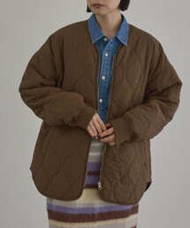 【定番】ノーカラー撥水キルティングブルゾン オーバーサイズ(WEB限定カラーあり)