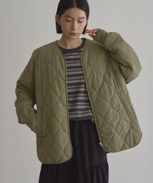【定番】ノーカラー撥水キルティングブルゾン オーバーサイズ（WEB限定カラーあり）