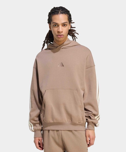 adidas(アディダス)の「アディダス KIT スリーストライプス パーカー / アディダス adidas(パーカー・メンズ・ベージュ・XX-LARGE/3XL/LARGE/MEDIUM/SMALL/X-LARGE/X-SMALL)」の1枚目の写真