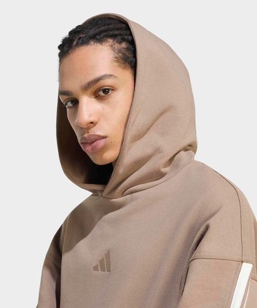 adidas(アディダス)の「アディダス KIT スリーストライプス パーカー / アディダス adidas(パーカー・メンズ・ベージュ・XX-LARGE/3XL/LARGE/MEDIUM/SMALL/X-LARGE/X-SMALL)」の3枚目の写真