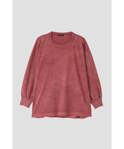 YLEVE(イレーヴ)の「YLEVE / OPEN END COTTON PIGMENT DYE P/O(Tシャツ/カットソー・レディース・レッド/ベージュ/ホワイト/グレー・1)」の1枚目の写真