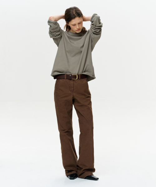 ERA（エラ）の「UNISEX ERA ロウエッジ長袖Tシャツ - カーキ（Tシャツ/カットソー・レディース・その他・SMALL/MEDIUM/LARGE）」の6枚目の写真