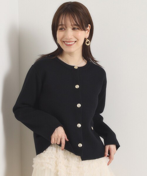 ITS'DEMO（イッツデモ）の「【花粉防止】ニットジャケット（ノーカラージャケット・レディース・ダークブラウン/ブラック/チャコールグレー・00）」の11枚目の写真