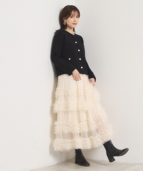 ITS'DEMO（イッツデモ）の「【花粉防止】ニットジャケット（ノーカラージャケット・レディース・ダークブラウン/ブラック/チャコールグレー・00）」の13枚目の写真