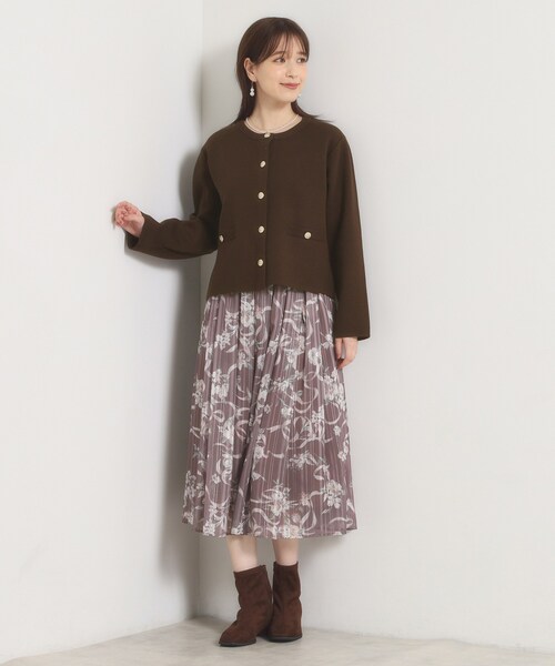 ITS'DEMO（イッツデモ）の「【花粉防止】ニットジャケット（ノーカラージャケット・レディース・ダークブラウン/ブラック/チャコールグレー・00）」の17枚目の写真