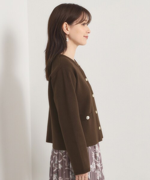 ITS'DEMO（イッツデモ）の「【花粉防止】ニットジャケット（ノーカラージャケット・レディース・ダークブラウン/ブラック/チャコールグレー・00）」の20枚目の写真