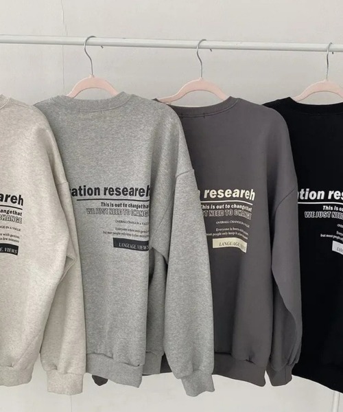 SEU（エスイーユー）の「【裏微起毛】大人の上品カジュアル。 ワンポイント胸刺繍 バックロゴ オーバーサイズ スウェットプルオーバー 【オフィスカジュアル】【きれいめカジュアル】 レディース韓国風 春服 秋服 冬服（スウェット・レディース・ブラック/チャコール/アイボリー/ライトグレー・フリー）」の13枚目の写真
