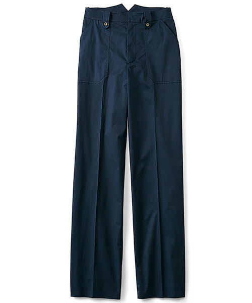 IEDIT(イディット)の「【股下丈が選べる】IEDITレーベルコレクション 微光沢ストレッチギャバでノーブルに仕立てた ほのゆる美脚ストレートのハイライズベイカーパンツ (その他パンツ・レディース・ネイビー/ベージュ・10/1/13/16/3/8/6/12/7/9/11/14/15 /5/4/2)」の7枚目の写真