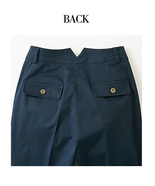 IEDIT(イディット)の「【股下丈が選べる】IEDITレーベルコレクション 微光沢ストレッチギャバでノーブルに仕立てた ほのゆる美脚ストレートのハイライズベイカーパンツ (その他パンツ・レディース・ネイビー/ベージュ・10/1/13/16/3/8/6/12/7/9/11/14/15 /5/4/2)」の8枚目の写真