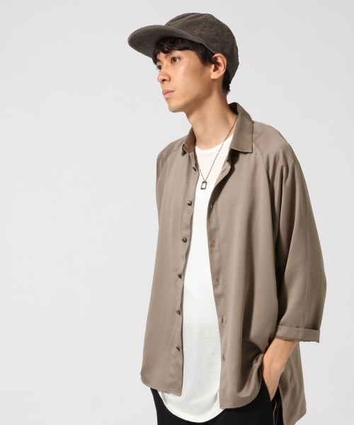 HARE（ハレ）の「サテンシャツ(HARE)（シャツ/ブラウス・メンズ・ライトブラウン/ボルドー/ブラック・SMALL/MEDIUM）」の2枚目の写真