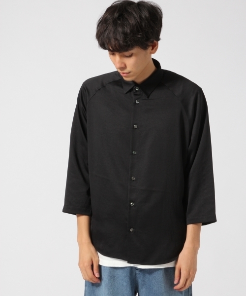 HARE（ハレ）の「サテンシャツ(HARE)（シャツ/ブラウス・メンズ・ライトブラウン/ボルドー/ブラック・SMALL/MEDIUM）」の11枚目の写真