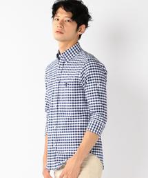 coen | ギンガムチェックオックス7分袖シャツ(シャツ/ブラウス)