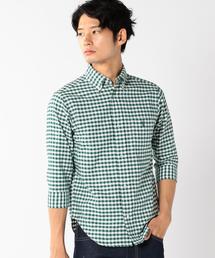 coen | ギンガムチェックオックス7分袖シャツ(シャツ/ブラウス)