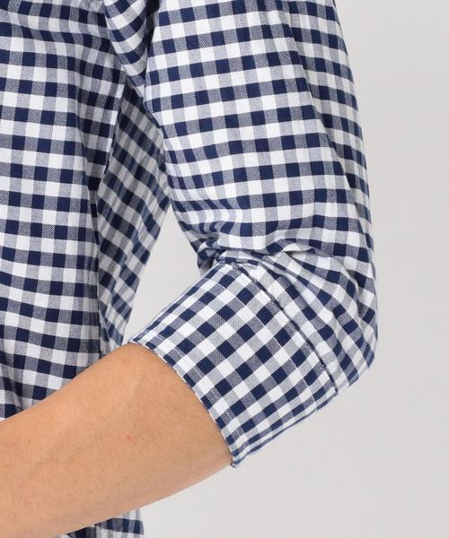 coen（コーエン）の「ギンガムチェックオックス7分袖シャツ（シャツ/ブラウス・メンズ・ケリー/ネイビー・MEDIUM/SMALL/LARGE/X-LARGE/X-SMALL）」の14枚目の写真