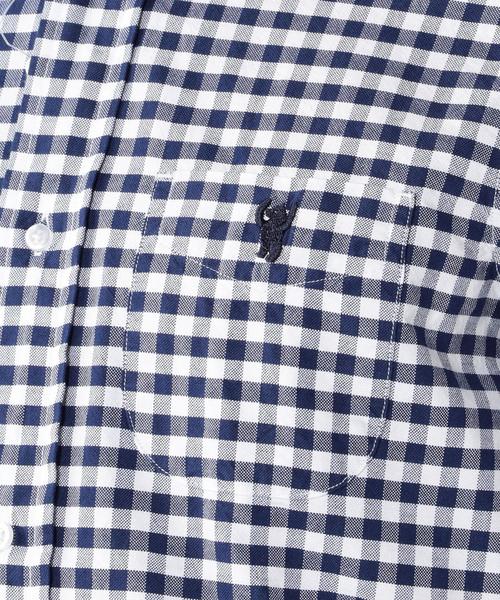 coen（コーエン）の「ギンガムチェックオックス7分袖シャツ（シャツ/ブラウス・メンズ・ケリー/ネイビー・MEDIUM/SMALL/LARGE/X-LARGE/X-SMALL）」の6枚目の写真