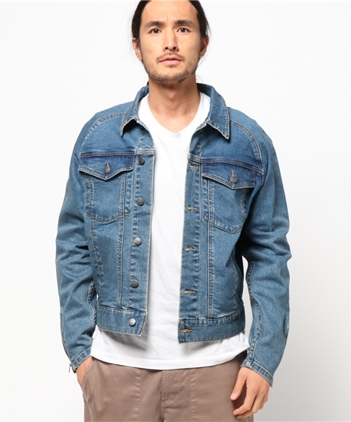 WEGO(ウィゴー)の「WEGO/ロングスリーブデニムジャケット(デニムジャケット・メンズ・ブラック/ライトインディゴブルー・LARGE/MEDIUM)」の13枚目の写真