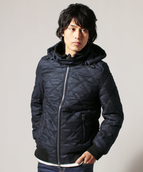 THE CASUAL（カジュアル）の「シンサレート中綿素材 ダイヤキルティング 取り外し可能フード付き ジャケット（ダウンジャケット/コート・メンズ・チャコールグレー/ブラック/ネイビー/ワイン/カーキ/ヘザーグレー/グレー系その他/ブラック系その他・M/L/XL/S）」の7枚目の写真