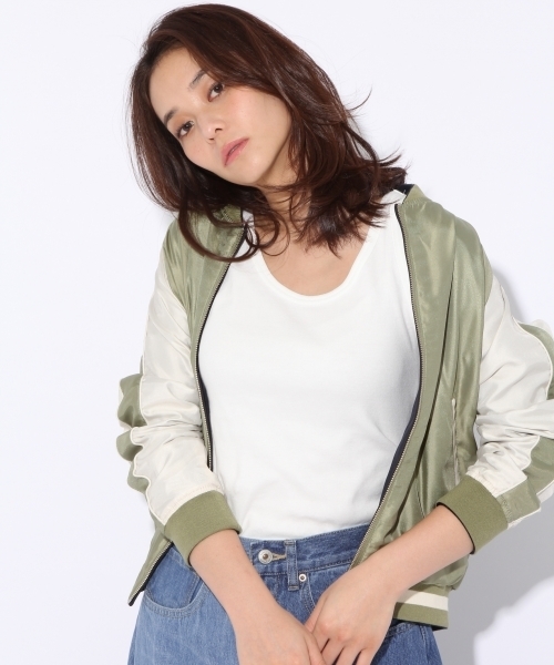 niko and...（ニコアンド）の「リバーシブルブルゾン【niko and ...】（ブルゾン・レディース・ピンク/ブラック/カーキ・MEDIUM/LARGE）」の2枚目の写真