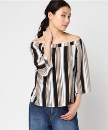 VENCEEXCHANGE | エスニックストライプオフショル      (シャツ/ブラウス)