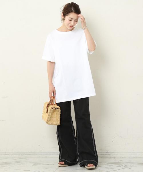 BEAUTY&YOUTH UNITED ARROWS(ビューティーアンドユースユナイテッドアローズ)の「BY コットンサイドスリットビッグTシャツ ◆(Tシャツ/カットソー・レディース・ホワイト/ワインレッド/ブラック・FREE)」の18枚目の写真