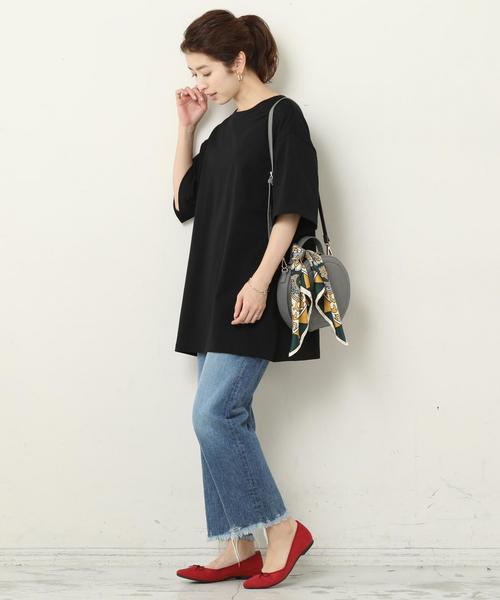 BEAUTY&YOUTH UNITED ARROWS(ビューティーアンドユースユナイテッドアローズ)の「BY コットンサイドスリットビッグTシャツ ◆(Tシャツ/カットソー・レディース・ホワイト/ワインレッド/ブラック・FREE)」の12枚目の写真
