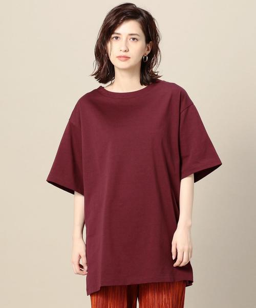 BEAUTY&YOUTH UNITED ARROWS(ビューティーアンドユースユナイテッドアローズ)の「BY コットンサイドスリットビッグTシャツ ◆(Tシャツ/カットソー・レディース・ホワイト/ワインレッド/ブラック・FREE)」の14枚目の写真
