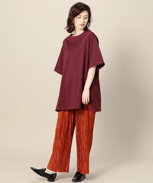 BEAUTY&YOUTH UNITED ARROWS(ビューティーアンドユースユナイテッドアローズ)の「BY コットンサイドスリットビッグTシャツ ◆(Tシャツ/カットソー・レディース・ホワイト/ワインレッド/ブラック・FREE)」の16枚目の写真