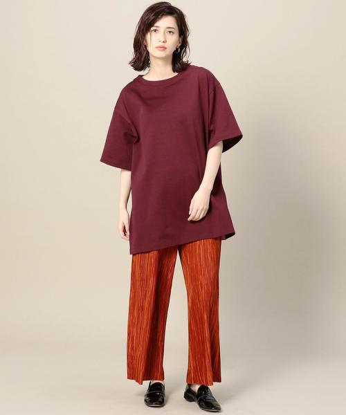 BEAUTY&YOUTH UNITED ARROWS(ビューティーアンドユースユナイテッドアローズ)の「BY コットンサイドスリットビッグTシャツ ◆(Tシャツ/カットソー・レディース・ホワイト/ワインレッド/ブラック・FREE)」の10枚目の写真