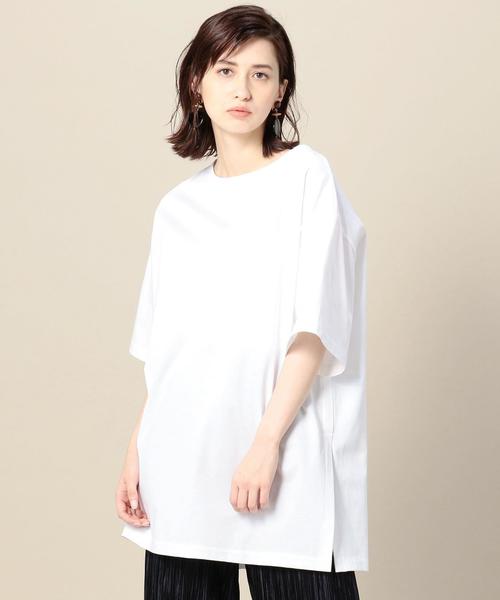 BEAUTY&YOUTH UNITED ARROWS(ビューティーアンドユースユナイテッドアローズ)の「BY コットンサイドスリットビッグTシャツ ◆(Tシャツ/カットソー・レディース・ホワイト/ワインレッド/ブラック・FREE)」の5枚目の写真