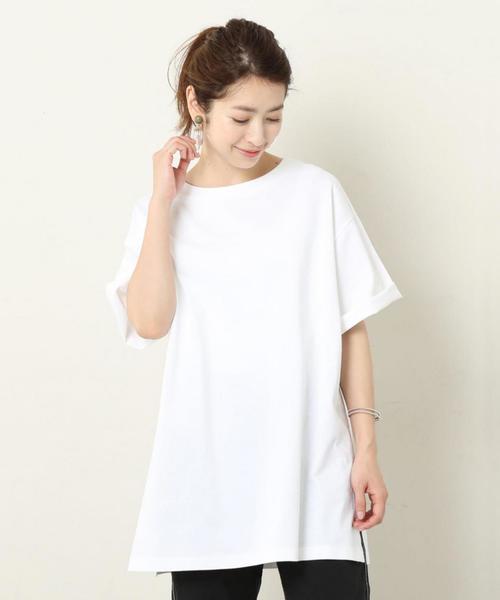 BEAUTY&YOUTH UNITED ARROWS(ビューティーアンドユースユナイテッドアローズ)の「BY コットンサイドスリットビッグTシャツ ◆(Tシャツ/カットソー・レディース・ホワイト/ワインレッド/ブラック・FREE)」の19枚目の写真