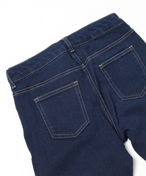 MERLOT（メルロー）の「デニムストレッチスキニーカットオフフリンジパンツ641-8527（デニムパンツ・レディース・ネイビー/ブルー・FREE）」の4枚目の写真