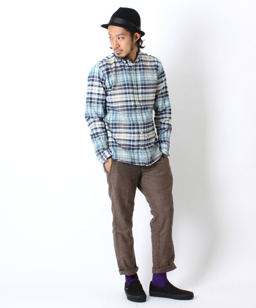 BEAMS（ビームス）の「□CAT'S PAW×BEAMS / 別注 ヘリンボーン クロップドパンツ（スラックス・メンズ・グレー/ダークブラウン・28/30/32/34）」の11枚目の写真