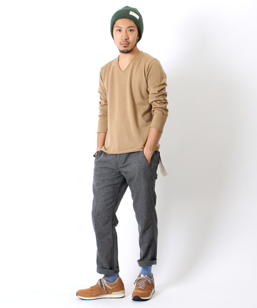 BEAMS（ビームス）の「□CAT'S PAW×BEAMS / 別注 ヘリンボーン クロップドパンツ（スラックス・メンズ・グレー/ダークブラウン・28/30/32/34）」の12枚目の写真