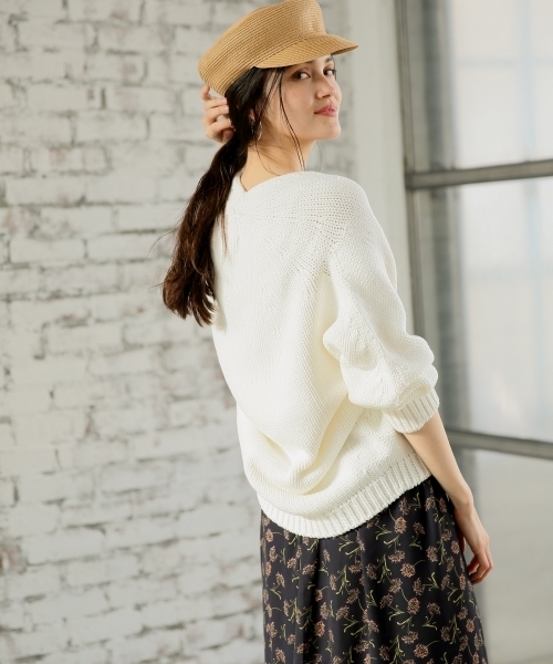 A part by（アパートバイ）の「3GACホールガーメントVPO 780421（ニット/セーター・レディース・アイボリー/グレー/ベージュ/ネイビー・FREE）」の12枚目の写真