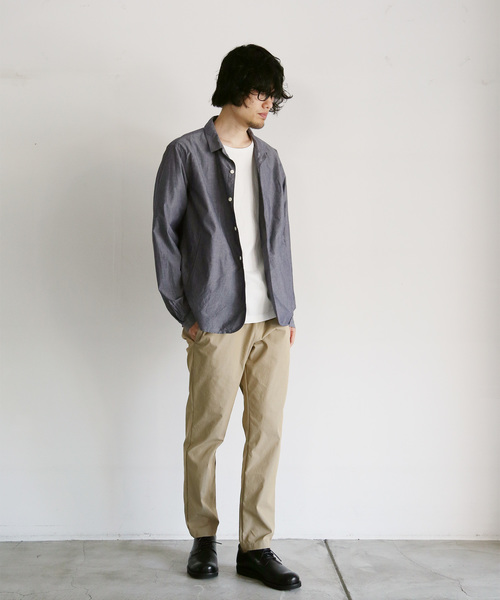 quadro（クオドロ）の「綿麻タイプライターシャツジャケット（シャツ/ブラウス・メンズ・ブルー/ネイビー・MEDIUM/LARGE）」の5枚目の写真