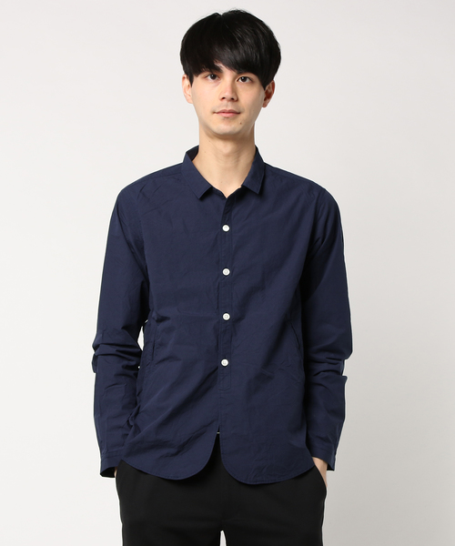 quadro（クオドロ）の「綿麻タイプライターシャツジャケット（シャツ/ブラウス・メンズ・ブルー/ネイビー・MEDIUM/LARGE）」の8枚目の写真