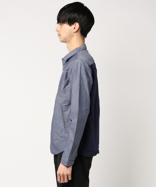 quadro（クオドロ）の「綿麻タイプライターシャツジャケット（シャツ/ブラウス・メンズ・ブルー/ネイビー・MEDIUM/LARGE）」の3枚目の写真