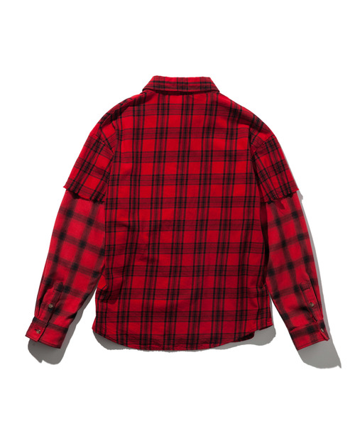 glamb（グラム）の「Modular check SH / モジュラーチェックシャツ（シャツ/ブラウス・メンズ・ブルー/イエロー/レッド・3/1/4/0/2）」の7枚目の写真