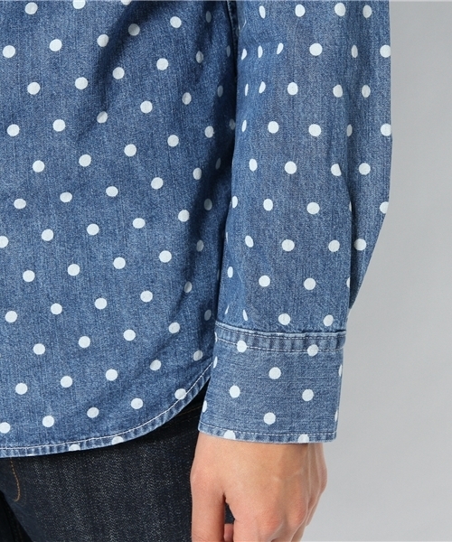 AMERICAN RAG CIE（アメリカンラグシー）の「AMERICAN RAG CIE&Magine COMMONWARE ドットデニムウエスタンシャツ / 107-AMG-1241-604AMG（シャツ/ブラウス・メンズ・ブルー/ネイビー・44/46/48）」の8枚目の写真