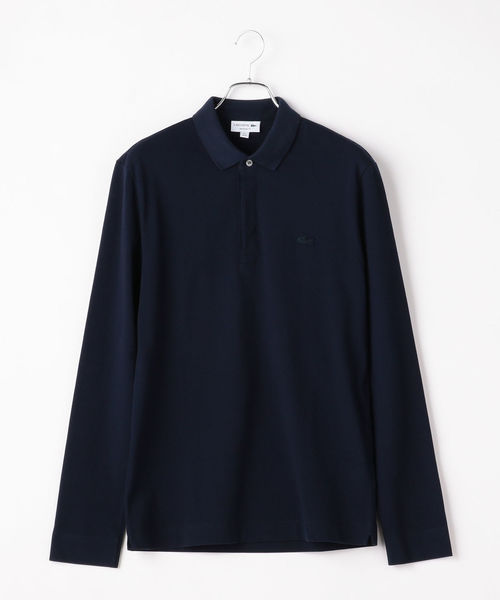 LACOSTE（ラコステ）の「LACOSTE: 【PARIS】ロングスリーブ ポロシャツ（ポロシャツ・メンズ・ホワイト/ネイビー・SMALL/MEDIUM/LARGE）」の2枚目の写真