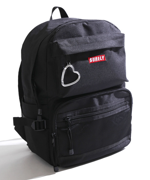 Wego ハートカラビナ付きボックスロゴリュック バックパック リュック Wego ウィゴー のファッション バッグ セール